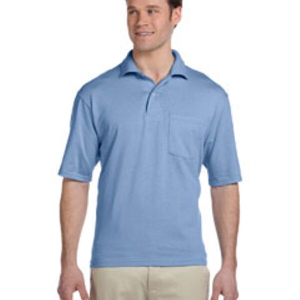 5.6 oz., 50/50 Jersey Pocket Polo with SpotShield™ Thumbnail