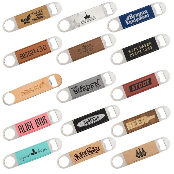 Laserable Leatherette Bottle Opener - 1 1/2" x 7"  Thumbnail